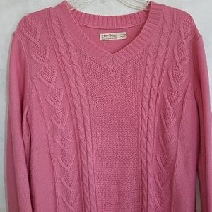 Faded Glory XL (16-18) Cabke knit Sweater Pink